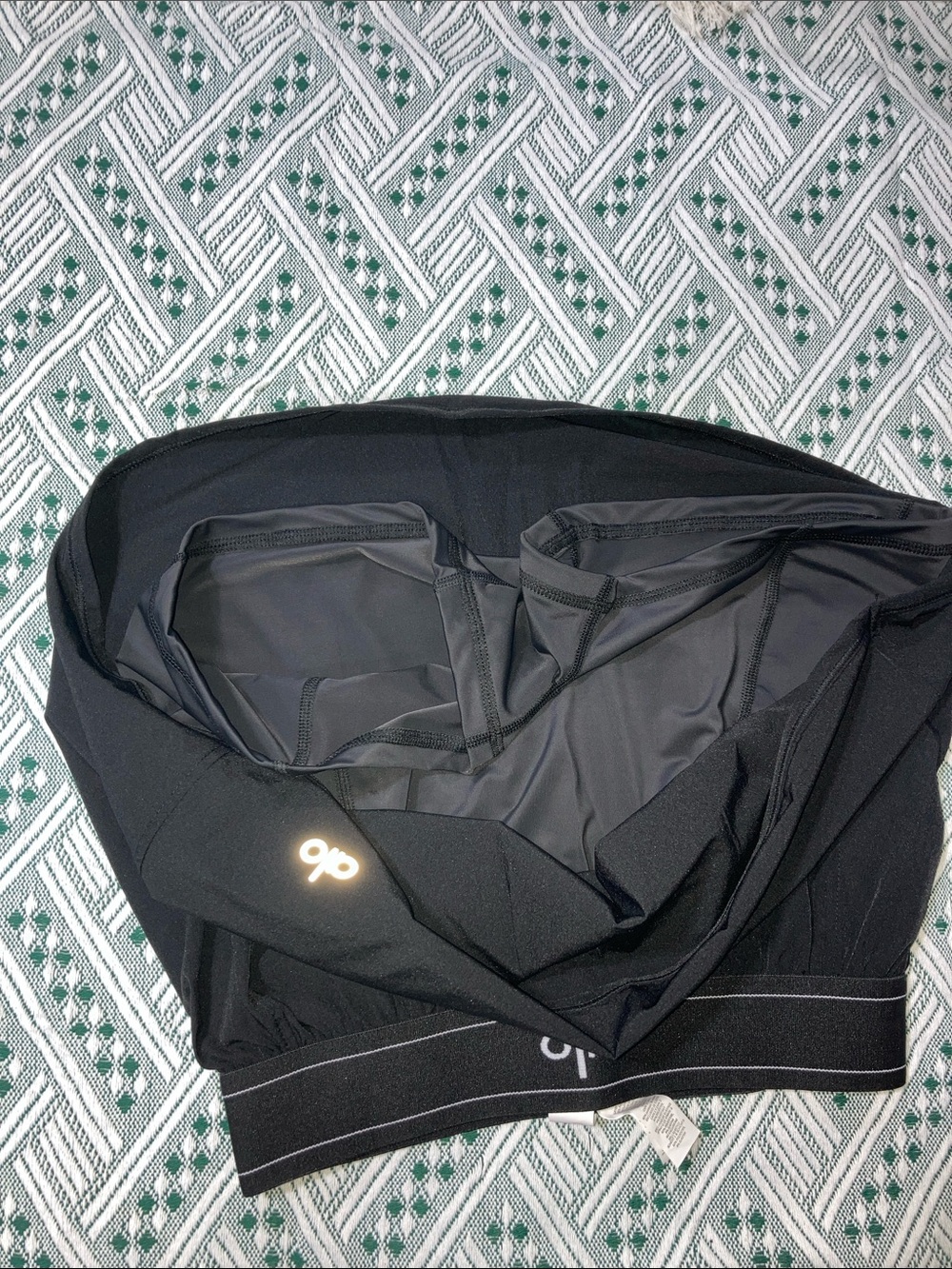 ALO Yoga Black Athletic Skirt with Logo Waistband - Picture 6 of 9